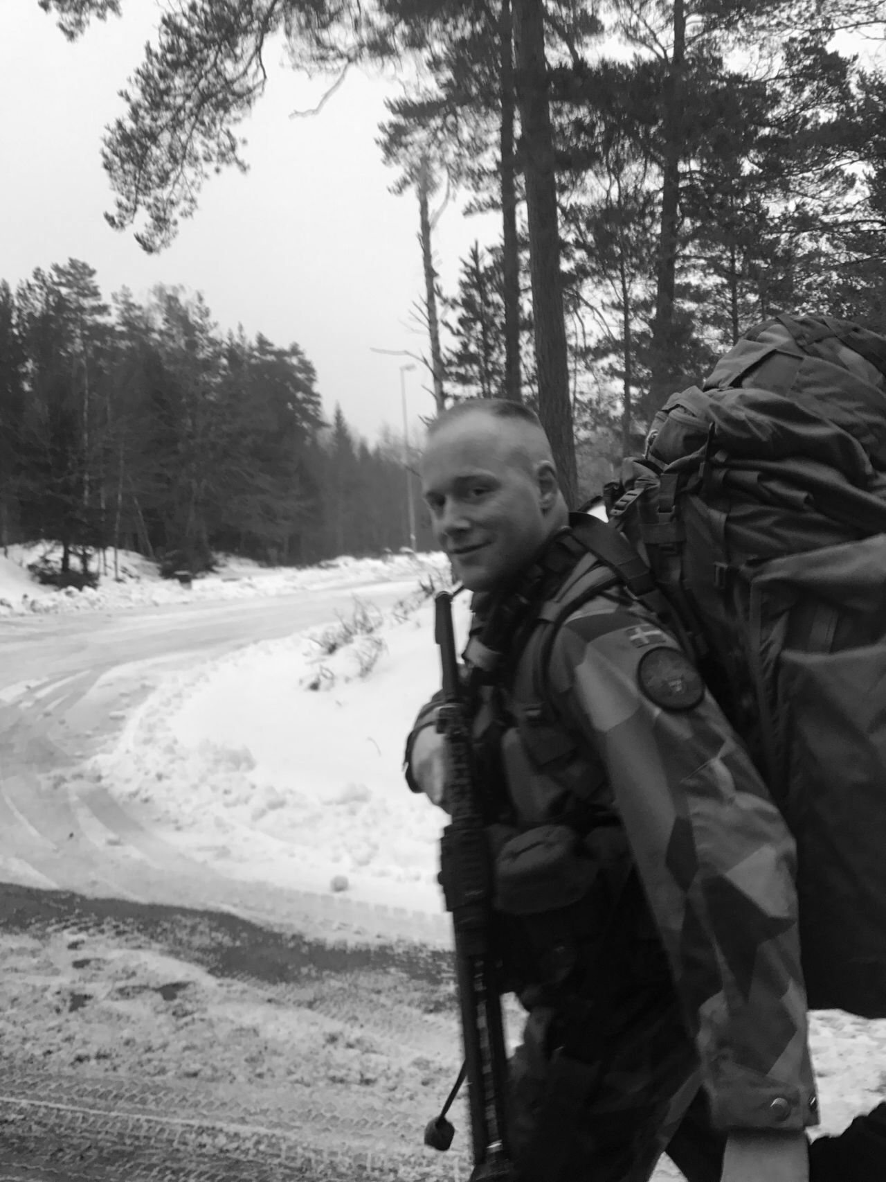 Niklas Lindahl during military service in the Swedish Armed Forces